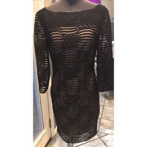 Catherine Malandrino Nude Lined Black Dress